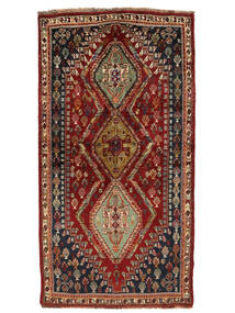 88X167 Tapete Oriental Ghashghai Preto/Vermelho Escuro (Lã, Pérsia/Irão) Carpetvista