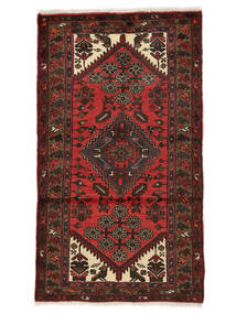 絨毯 ハマダン 73X128 ブラック/ダークレッド (ウール, ペルシャ/イラン)