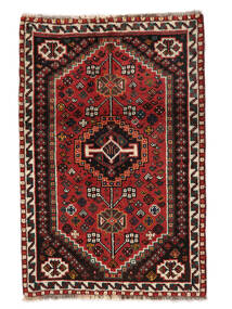  Perzisch Shiraz Vloerkleed 78X118 Zwart/Donkerrood (Wol, Perzië/Iran