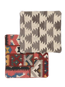 50X50 Tappeto Orientale Patchwork Pillowcase - 2 Pack Quadrato Beige/Marrone (Lana, Persia/Iran) Carpetvista