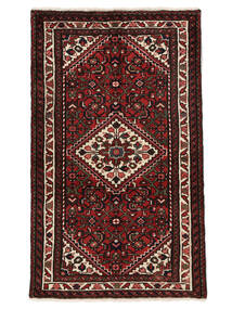  Persischer Hosseinabad Teppich 78X130 Schwarz/Dunkelrot (Wolle, Persien/Iran)