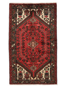  Orientalischer Hamadan Teppich 78X132 Schwarz/Dunkelrot Wolle, Persien/Iran Carpetvista