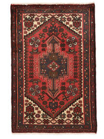 Orientalischer Hamadan Teppich 78X118 Schwarz/Dunkelrot Wolle, Persien/Iran Carpetvista