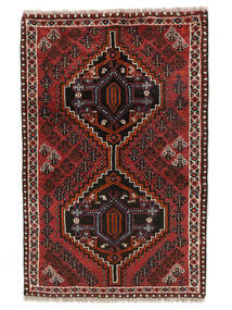 Shiraz Teppe 78X118 Svart/Mørk Rød Ull, Persia/Iran Carpetvista