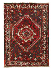  Perzisch Shiraz Vloerkleed 79X110 Zwart/Donkerrood (Wol, Perzië/Iran