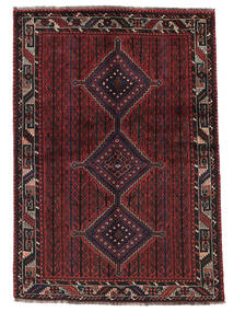  Shiraz Tappeto 146X205 Persiano Di Lana Nero/Rosso Scuro Piccolo Carpetvista