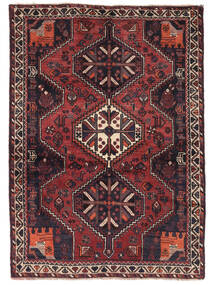 Shiraz Teppich 125X174 Schwarz/Dunkelrot Wolle, Persien/Iran Carpetvista