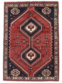  Persischer Shiraz Teppich 133X190 Dunkelrot/Schwarz (Wolle, Persien/Iran)