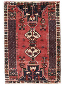 Alfombra Oriental Shiraz 130X190 Negro/Rojo Oscuro (Lana, Persia/Irán)