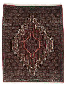  Orientalischer Senneh Teppich 78X96 Schwarz/Dunkelrot Wolle, Persien/Iran Carpetvista