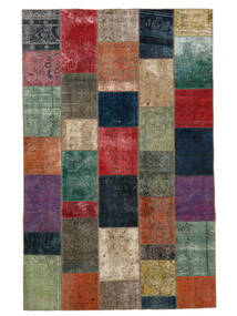  Persischer Patchwork Teppich 199X314 Schwarz/Braun (Wolle, Persien/Iran)