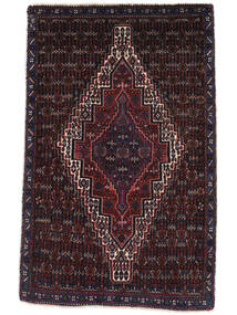 74X115 絨毯 オリエンタル センネ ブラック/茶色 (ウール, ペルシャ/イラン) Carpetvista