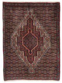 Tapete Persa Senneh 76X103 Preto/Vermelho Escuro (Lã, Pérsia/Irão)