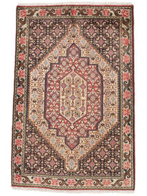 74X113 絨毯 オリエンタル センネ 茶色/ブラック (ウール, ペルシャ/イラン) Carpetvista