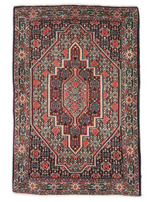 Tapete Oriental Senneh 72X108 Preto/Vermelho Escuro (Lã, Pérsia/Irão)