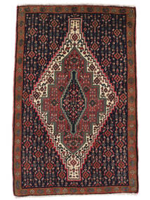 71X108 絨毯 オリエンタル センネ ブラック/ダークレッド (ウール, ペルシャ/イラン) Carpetvista