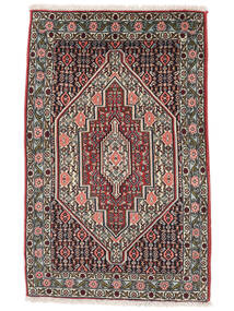 73X115 Senneh Teppich Orientalischer Schwarz/Dunkelrot (Wolle, Persien/Iran) Carpetvista