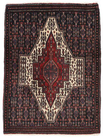  Senneh Rug 74X97 Persian Wool Black/Dark Red Small Carpetvista