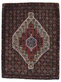  Senneh Rug 71X92 Persian Wool Black/Dark Red Small Carpetvista