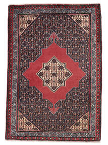  Persischer Senneh Teppich 70X98 Schwarz/Dunkelrot (Wolle, Persien/Iran)