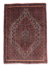  Senneh Rug 74X101 Persian Wool Black/Dark Red Small Carpetvista