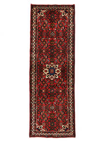 66X194 Tapis D'orient Hosseinabad De Couloir Noir/Rouge Foncé (Laine, Perse/Iran) Carpetvista