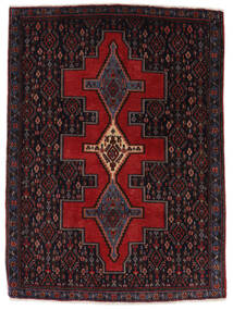 78X108 Senneh Teppich Orientalischer Schwarz/Dunkelrot (Wolle, Persien/Iran) Carpetvista