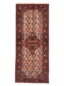 絨毯 ペルシャ アサダバード 79X187 廊下 カーペット ブラック/ダークレッド (ウール, ペルシャ/イラン)