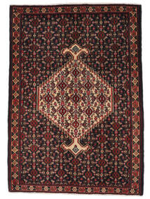 Senneh Rug 78X110 Persian Wool Black/Dark Red Small Carpetvista