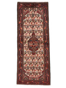  Orientalischer Asadabad Teppich 81X208 Läufer Schwarz/Dunkelrot Wolle, Persien/Iran Carpetvista