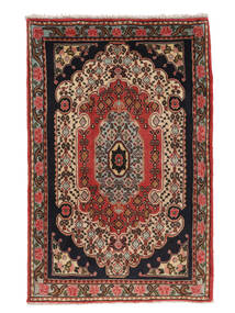 76X114 絨毯 オリエンタル センネ ブラック/ダークレッド (ウール, ペルシャ/イラン) Carpetvista
