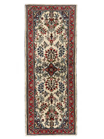 絨毯 マラバン 81X207 廊下 カーペット ブラック/ダークレッド (ウール, ペルシャ/イラン)