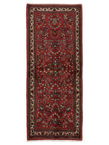 絨毯 サルーク 84X203 廊下 カーペット ブラック/ダークレッド (ウール, ペルシャ/イラン)