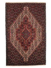 70X108 Senneh Teppich Orientalischer Schwarz/Dunkelrot (Wolle, Persien/Iran) Carpetvista
