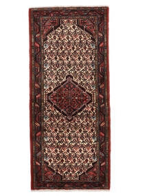 Oosters Asadabad Vloerkleed 84X190 Tapijtloper Zwart/Donkerrood Wol, Perzië/Iran Carpetvista