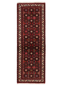 68X193 Tappeto Hosseinabad Orientale Passatoie Nero/Rosso Scuro (Lana, Persia/Iran) Carpetvista
