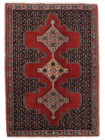 71X100 Dywan Orientalny Senneh Czarny/Ciemnoczerwony (Wełna, Persja/Iran)