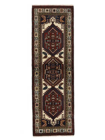  66X208 Ardebil Vloerkleed Tapijtloper Zwart/Bruin Perzië/Iran Carpetvista
