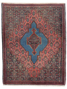  Persisk Senneh Teppe 85X107 Svart/Mørk Rød (Ull, Persia/Iran)