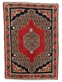 Alfombra Oriental Senneh 73X104 Negro/Rojo Oscuro (Lana, Persia/Irán)