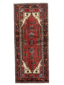 82X190 絨毯 オリエンタル アサダバード 廊下 カーペット ブラック/ダークレッド (ウール, ペルシャ/イラン) Carpetvista