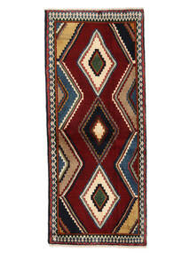  Qashqai Rug 85X198 Persian Wool Black/Dark Red Small Carpetvista