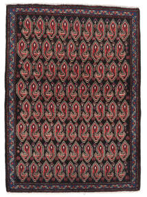  Senneh Rug 75X102 Persian Wool Black/Dark Red Small Carpetvista