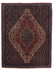 Tapete Persa Senneh 75X95 Preto/Vermelho Escuro (Lã, Pérsia/Irão)
