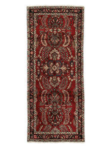  Orientalischer Asadabad Teppich 81X193 Läufer Schwarz/Dunkelrot Wolle, Persien/Iran Carpetvista