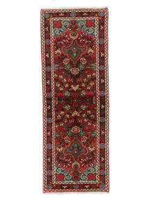  Orientalischer Asadabad Teppich 75X206 Läufer Schwarz/Dunkelrot Wolle, Persien/Iran Carpetvista