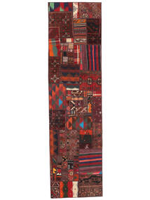 80X300 Kelim Tekkeh Teppe Moderne Svart/Mørk Rød (Ull, Persia/Iran) Carpetvista
