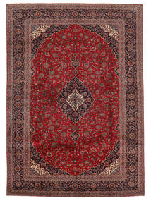 Tapis D'orient Kashan Fine 335X483 Rouge Foncé/Noir Grand (Laine, Perse/Iran)