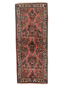  Persian Sarouk Rug 80X197 Black/Dark Red Carpetvista