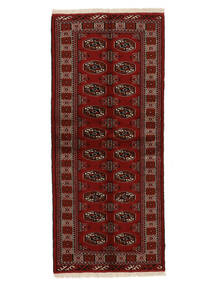 Turkaman Teppe 83X187Løpere Svart/Mørk Rød Ull, Persia/Iran Carpetvista